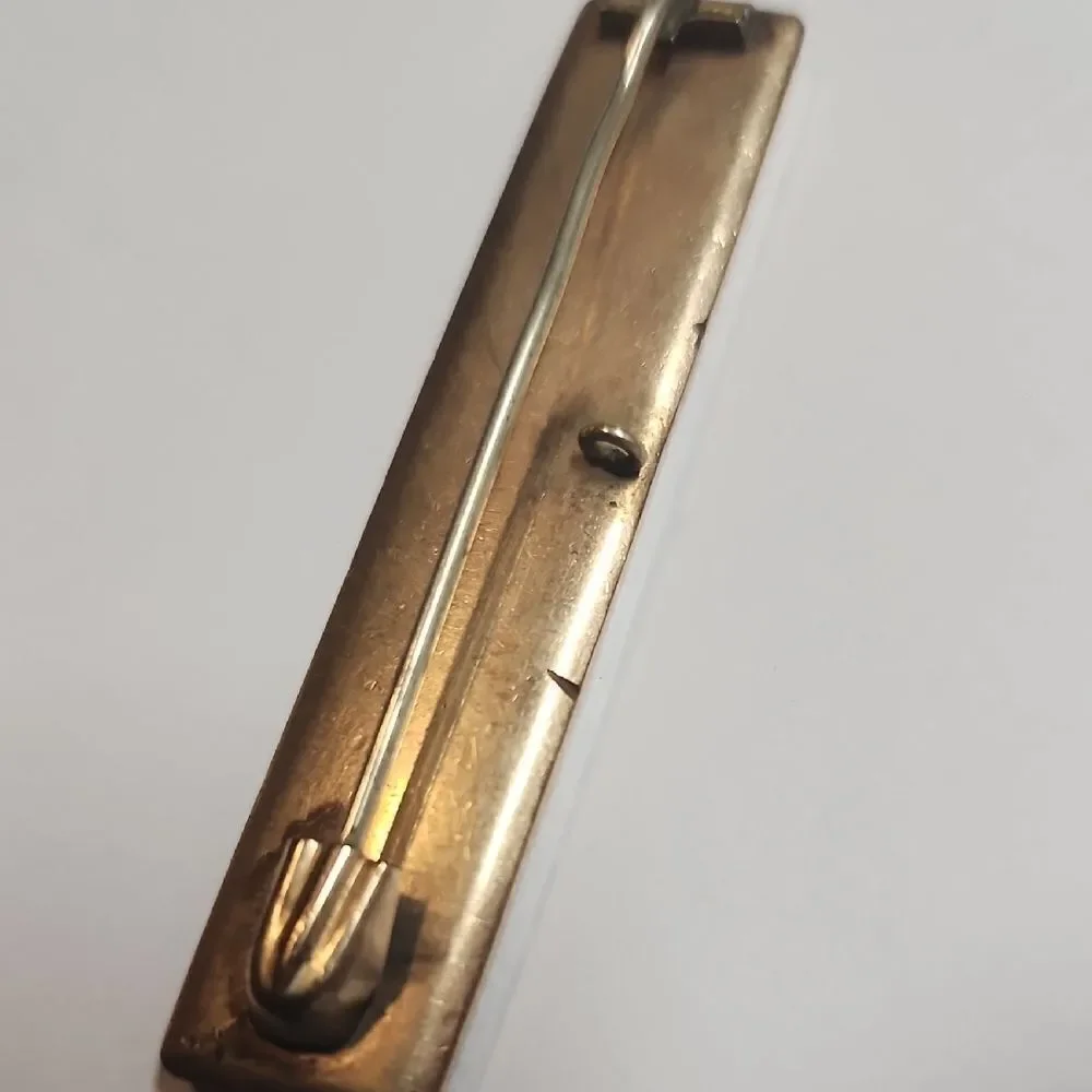 Antique Greek Key Pin Brooch
